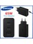 Abd Siyah ve Kablo Orijinal Samsung 65W Trio Süper Hızlı Şarj Cihazı Usb-C Galaxy S22 S21 S20 NOTE20 Ultra S10 S9 Artı + Hızlı Adaptör Tipi C Kablo (Yurt Dışından) 2