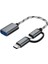 Gri Yüksek Kaliteli Hızlı Transfer Veri Kablosu Telefon Tablet Mikro Usb/tip-C'den USB 3.0'a 2'si 1 Arada Adaptör Otg Kablo Erkek Kadın (Yurt Dışından) 1
