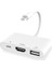 HDMI 3 In 1 Lightning Iphone'dan Usb'ye 3 Otg HDMI Dijital Av Adaptörü/kablo Lightning'den RJ45 Ethernet Lan Bağlantı Istasyonu Desteği Tv/projektör (Yurt Dışından) 1