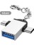 Zincirli Gümüş 2'si 1 Arada Tip-C USB 3.0 Dişiden Mikro USB Otg Adaptörüne Android Telefon Için Veri Dönüştürücü Tablet Için Sabit Disk Alüminyum Alaşımlı (Yurt Dışından) 1