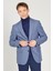 ALTINYILDIZ CLASSICS Erkek Açık Mavi Slim Fit Dar Kesim Mono Yaka Desenli Blazer Ceket 2