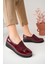 Kadın Hakiki Deri Bordo Petek Rugan Ortopedik Taban Ayakkabı 1