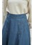 2284 - Denim Pileli Mevlana Etek Koyu Mavi 5