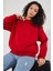 Kadın Bisiklet Yaka Uzun Kollu Basic 3 Iplik Şardonlu Sweatshirt 4