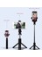 1 Msiyah Çift Işık 360° Dönebilen Telefon Tutucu Kablosuz Selfie Çubuğu Bluetooth Teleskopik Katlanabilir Tripod Dolgu Işığı ile Uzatılabilir Uzaktan Kumanda (Yurt Dışından) 5