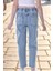 Kız Çocuk Bel Lastikli Mom Fit Dar Paça Kot Jean PANTOLON-PNT-0036 4