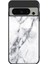 Google Pixel 8 Pro Temperli Cam Kapak Mermer Deseni Pc+Tpu Çizgiye Döküm Anti Telefon Kılıfı (Yurt Dışından) 1