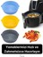 Isıya Dayanıklı Esnek Yıkanılabilir Yapışmaz Silikon Fırın ve Airfryer Yuvarlak Model Pişirme Matı 4
