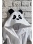 %100 Pamuk Panda Desen Nakışlı Çocuk Bornozu Kız / Erkek 3