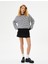Bisiklet Yaka Sweatshirt Uzun Kollu Pamuk Karışımlı Rahat Kalıp 2