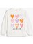 Sweatshirt Uzun Kollu Bisiklet Yaka Kalp Baskı Detaylı Pamuklu 1