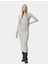 Midi Elbise Bisiklet Yaka Uzun Kollu Slim Fit 1