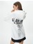 Oversize Kapşonlu Sweatshirt Yıldız Baskılı Uzun Kollu 2