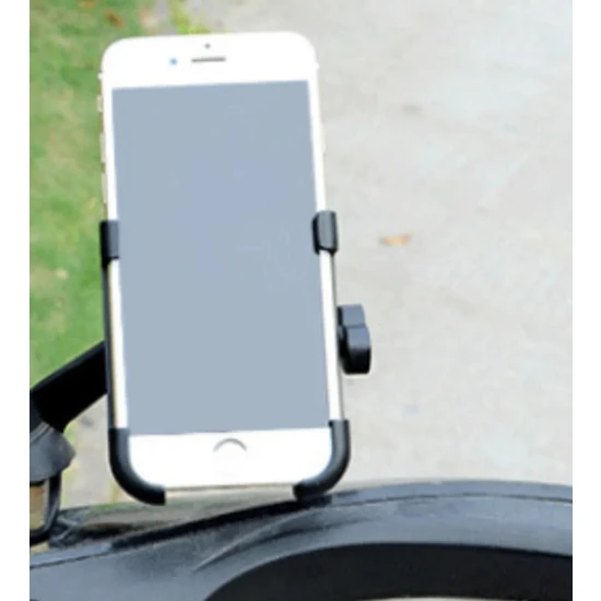Asua Dikiz Ayna Bağlantılı Metal Motosiklet ve Bisiklet Telefon Tutucu Motorsiklet Telefon Tutacağı