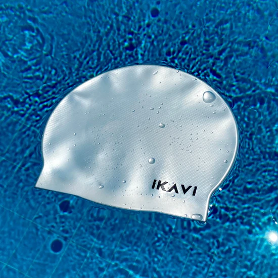 Ikavi Inci Beyazı Metalik Silikon Bone Yüksek Kalite Havuz ve Deniz Yüzücü Bonesi