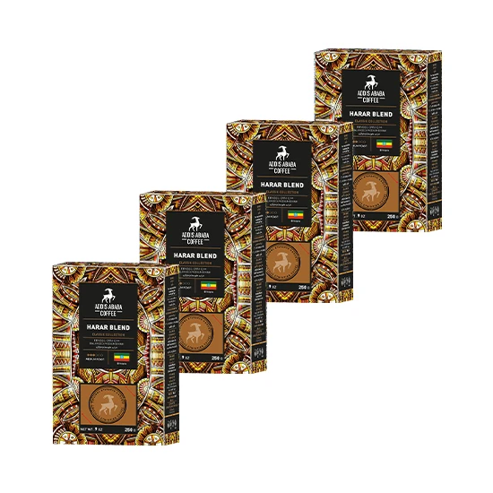 Addis Ababa Coffee Professional Barista Harar Blend 4'lü Avantajlı Paket 1 kg ( Filtre Kahve & Çekirdek Kahve)