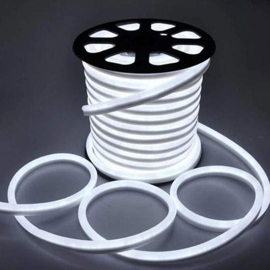 Şan Led Neon Esnek Hortum Şerit LED Beyaz Işık Rengi + 220V Fiş 2,3,4,5,10,15,20,25,50,100 Metre