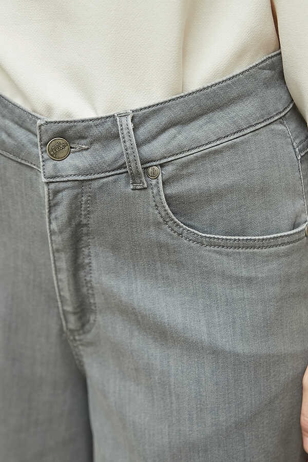 Neways 1162-DENIM Gri Pantolon Etek %98 Coton Kadınlar İçin Şık ve Rahat Tasarım görsel 4