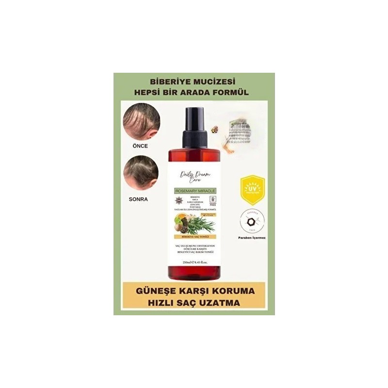 Daily Dream Care 250 ml Biberiye Saç Toniği Tüm Saçlar İçin Besleyici Mucize Formül Portakal Kokusuyla