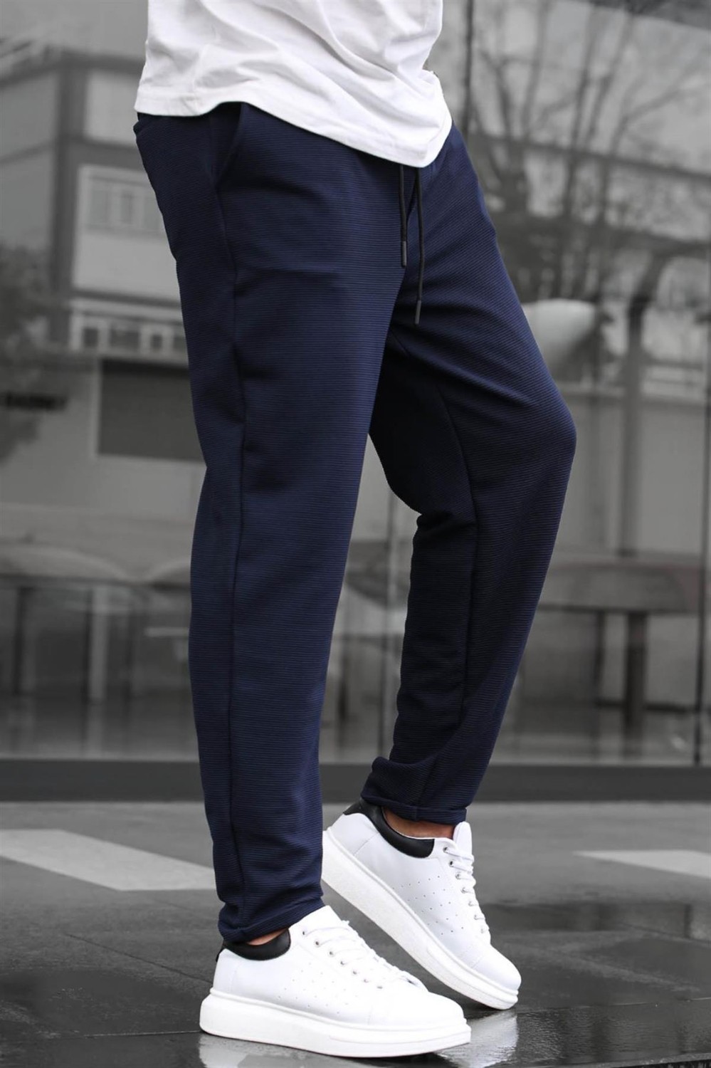 Madmext Lacivert Basic Waffle Kumaş Erkek Pantolon 6509 görsel 2