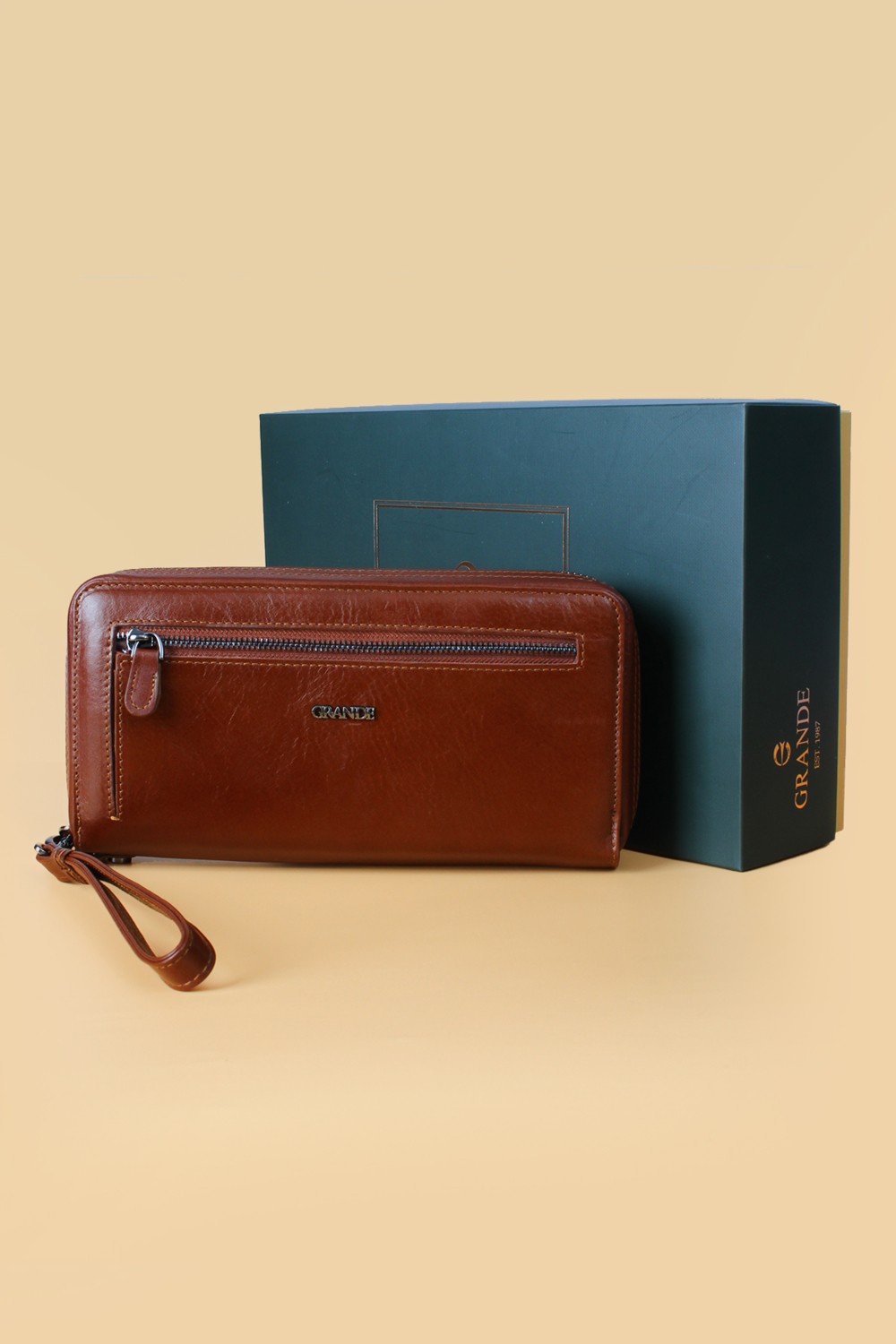 Grande 4274 Hakiki Yüzde Yüz Deri El Çantası El Pörtföyü Clutch Çanta