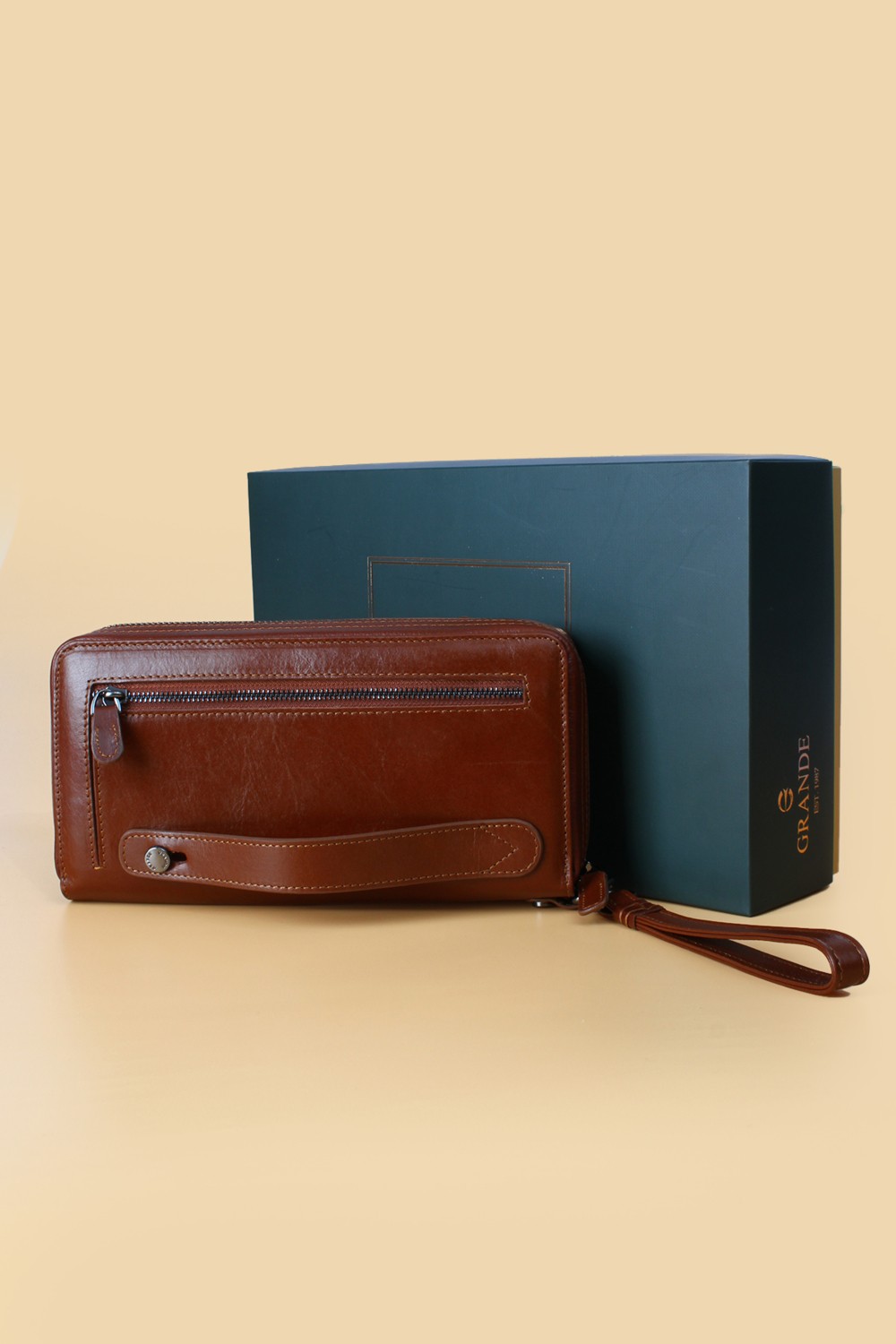 Grande 4274 Hakiki Yüzde Yüz Deri El Çantası El Pörtföyü Clutch Çanta görsel 2