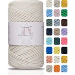 Makromecity Premium Koton Pamuk Makrome Ipi Ekru 200 gr 150 Metre 2mm Cotton Zincir Makrome Çanta Ipi Supla Ipi
