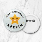 DeBu Öğretmenden Aferin Iğneli Yaka Rozeti 58 mm