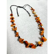 Doğal Taş Dünyası Sertifikalı Kalsit Doğal Taş Tasarım Kolye