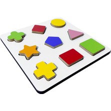 Hamaha Wooden Toys Doğal Ahşap Eğitici Oyuncak Yıldız Geometrik Şekiller Renkli Bultak HMH-086