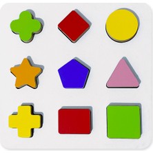 Hamaha Wooden Toys Doğal Ahşap Eğitici Oyuncak Yıldız Geometrik Şekiller Renkli Bultak HMH-086