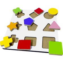 Hamaha Wooden Toys Doğal Ahşap Eğitici Oyuncak Yıldız Geometrik Şekiller Renkli Bultak HMH-086