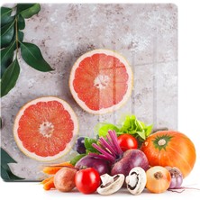 Decovetro Cam Kesme Tahtası Kare Greyfurt Desenli 30X30 cm