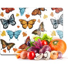 Decovetro Cam Kesme Tahtası Renkli Kelebek Desenli 20X30 cm