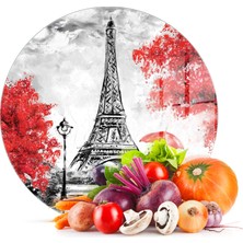 Decovetro Cam Kesme Tahtası Yuvarlak Love Paris 30X30 cm