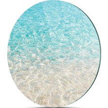 Decovetro Cam Kesme Tahtası Yuvarlak Deniz Kum Sahil Desenli 30X30 cm
