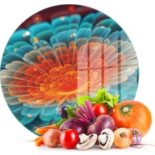 Decovetro Cam Kesme Tahtası Yuvarlak Çiçek Desenli 30X30 cm