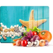 Decovetro Cam Kesme Tahtası Mavi Deniz Yıldızı Desenli 20X30 cm
