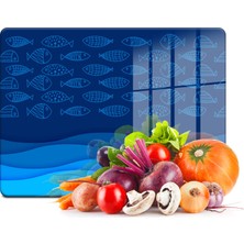 Decovetro Cam Kesme Tahtası Dalgalı Marine Blue Waves 20X30 cm