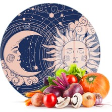 Decovetro Cam Kesme Tahtası Yuvarlak Horoscope Vintage Desenli 30X30 cm