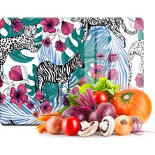 Decovetro Cam Kesme Tahtası Vintage Zebra Desenli 20X30 cm