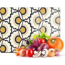 Decovetro Cam Kesme Tahtası Dekoratif Çiçek Desenli 30X40 cm