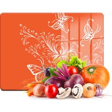 Decovetro Cam Kesme Tahtası Turuncu Çizgi Desenli 20X30 cm