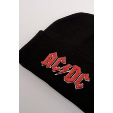 Touz Ac/dc Nakış Işleme Unisex Siyah  Bere