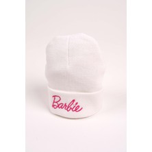 Touz Barbie Nakış Işleme Unisex Beyaz Bere