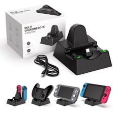 Zljnx Nintendo Anahtarı Joy Con Denetleyici 4 In1 Şarj Standı LED Şarj Cihazı Nintendo Anahtarı Pro Konsol Şarj Standı Aksesuarları (Yurt Dışından)