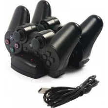 Zljnx Çift Şarj Tutucu Dock Şarj Standı + Playstation Dualshock 3 Ps3 Gamepad Denetleyicisi Için USB Güç Kablosu Kablosu Hareket Navigasyon (Yurt Dışından)