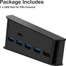 Zljnx Ps5 Için 5 Bağlantı Noktalı USB Hub Uzantısı Yüksek Hızlı Iletim Dönüştürücü (Yurt Dışından)