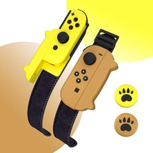 Zljnx Dans Oyunu Nintendo Anahtarı Bilek Bandı Kapak Joycon Kol Bandı Oyunu Bilezik Elastik Kayış Dans Bandı Sarı (Yurt Dışından)