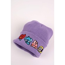 Touz BT21 Nakış Işleme Unisex Mor Bere